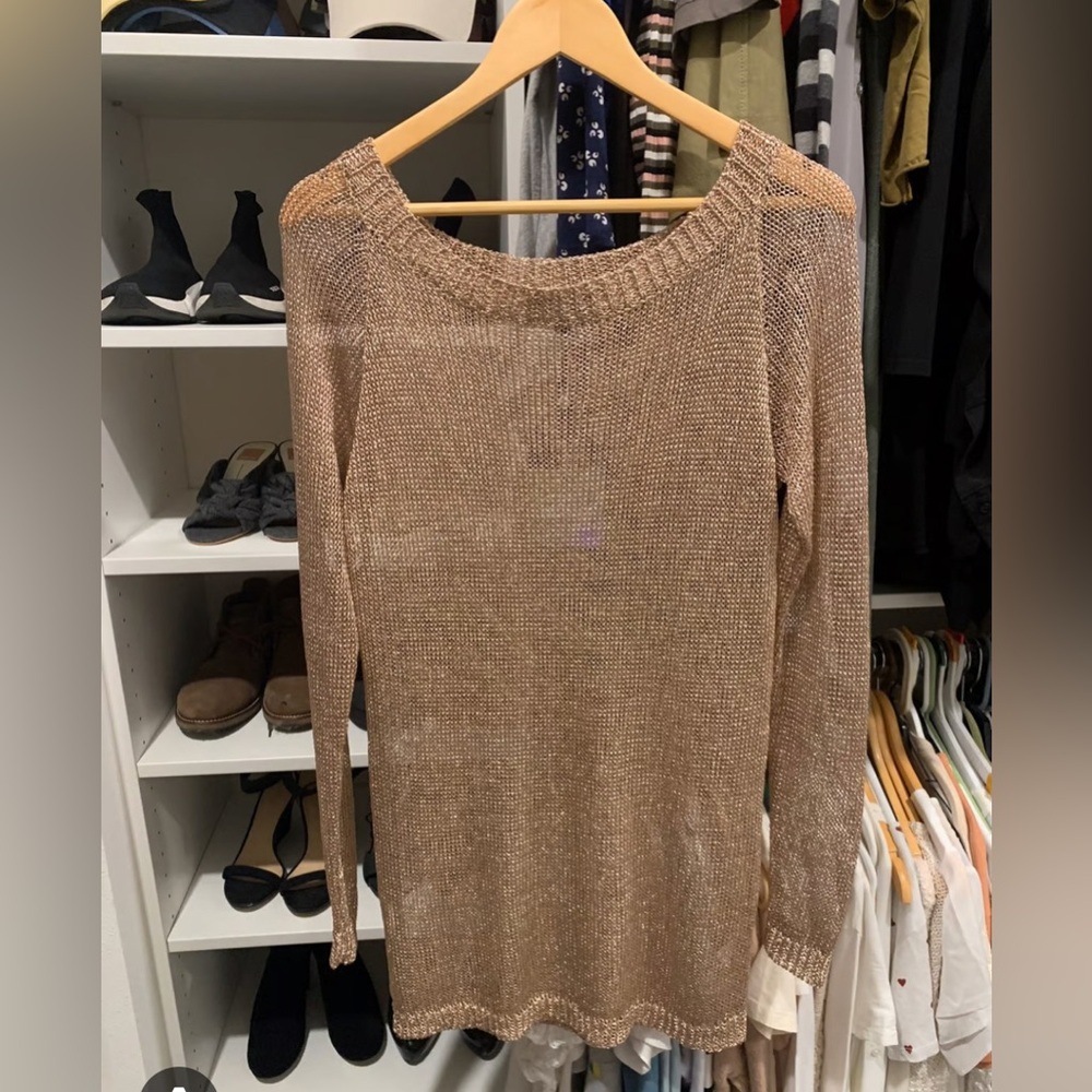 Misguided Metallic Sheer Mini Dress Coverup BRAND NWT